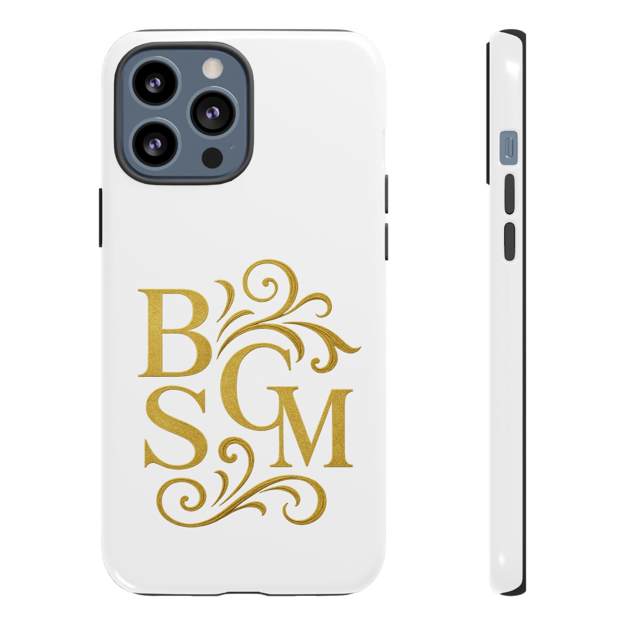 Monogram Tough Case – Elegant Gold B S G M Flourish Phone Case