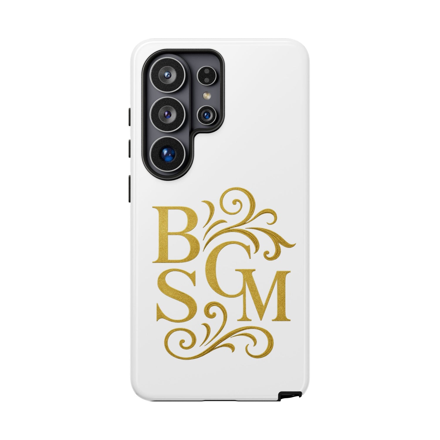 Monogram Tough Case – Elegant Gold B S G M Flourish Phone Case