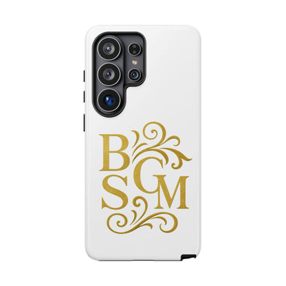 Monogram Tough Case – Elegant Gold B S G M Flourish Phone Case