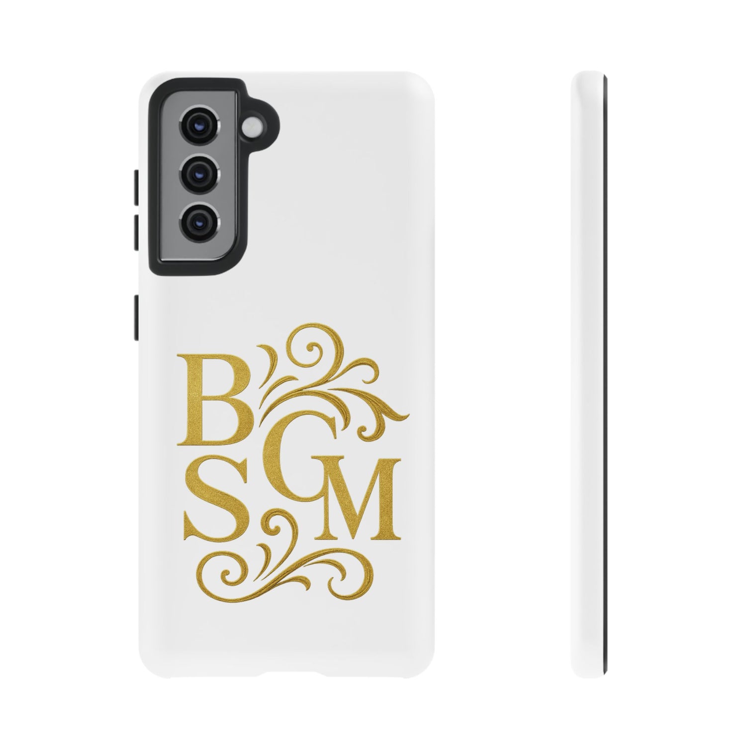 Monogram Tough Case – Elegant Gold B S G M Flourish Phone Case
