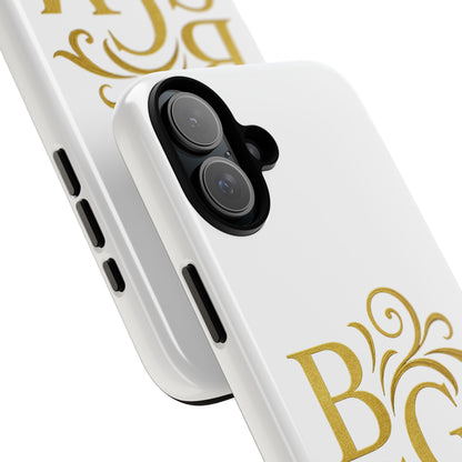 Monogram Tough Case – Elegant Gold B S G M Flourish Phone Case