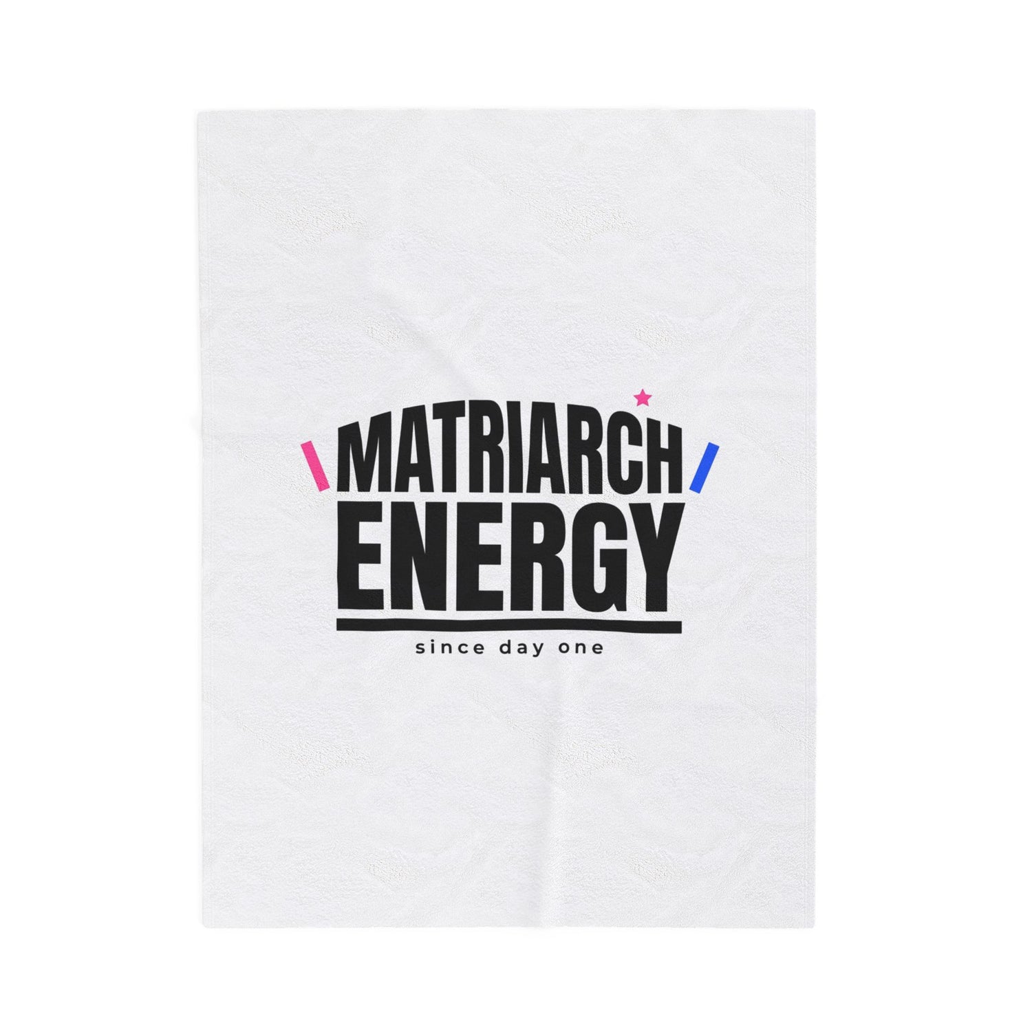 Matriarch Energy Velveteen Plush Blanket | Minimal Typographic Mom Throw