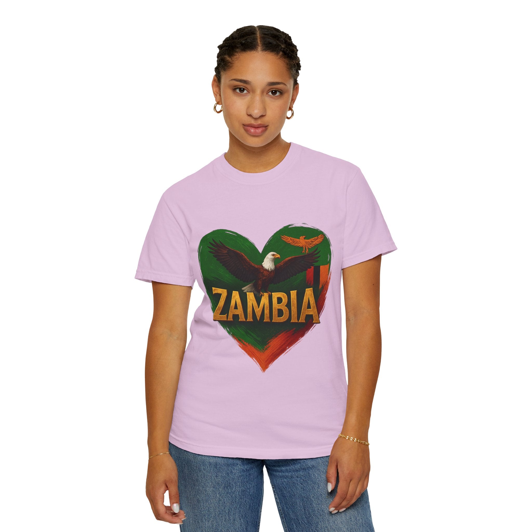 BGSM Zambia Heart Eagle T-Shirt — Patriotic Zambia Graphic Tee