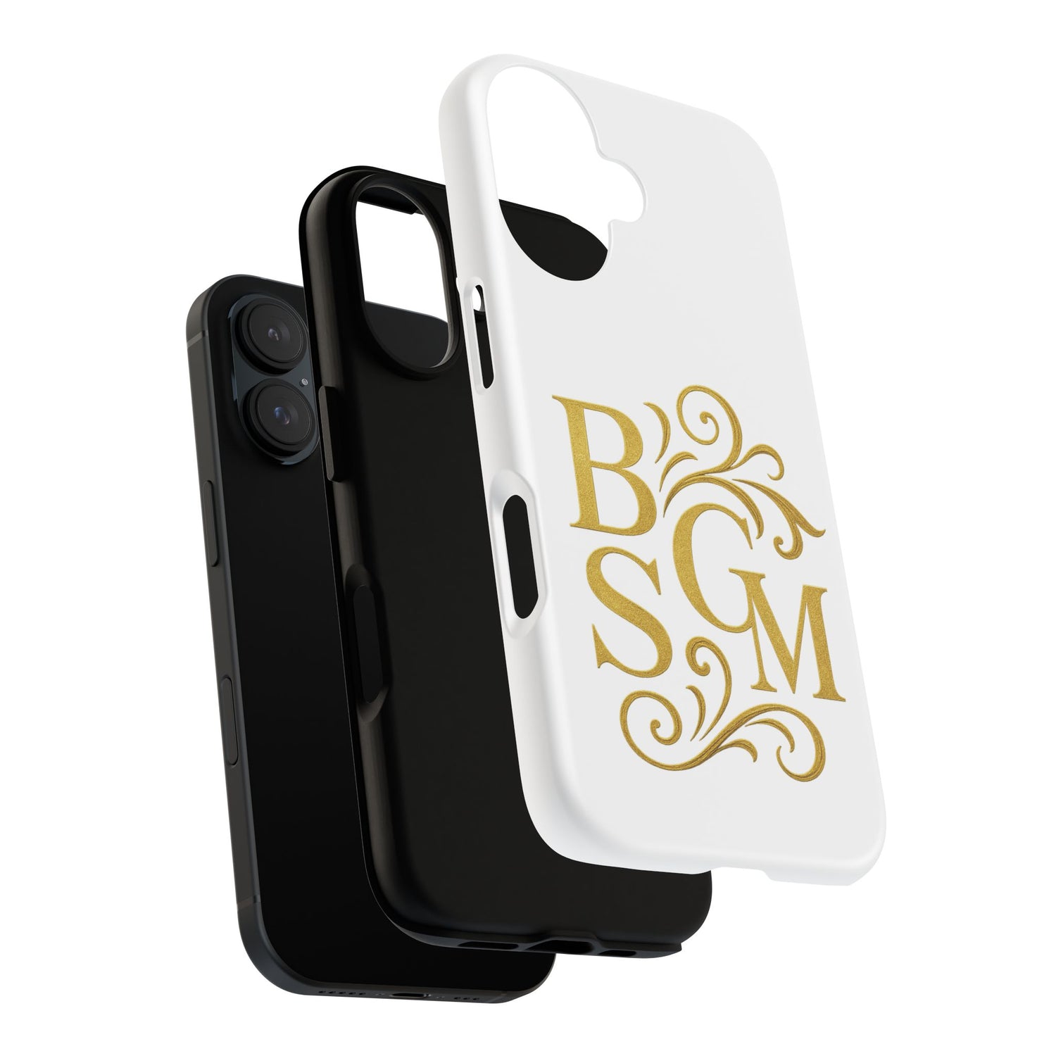 Monogram Tough Case – Elegant Gold B S G M Flourish Phone Case