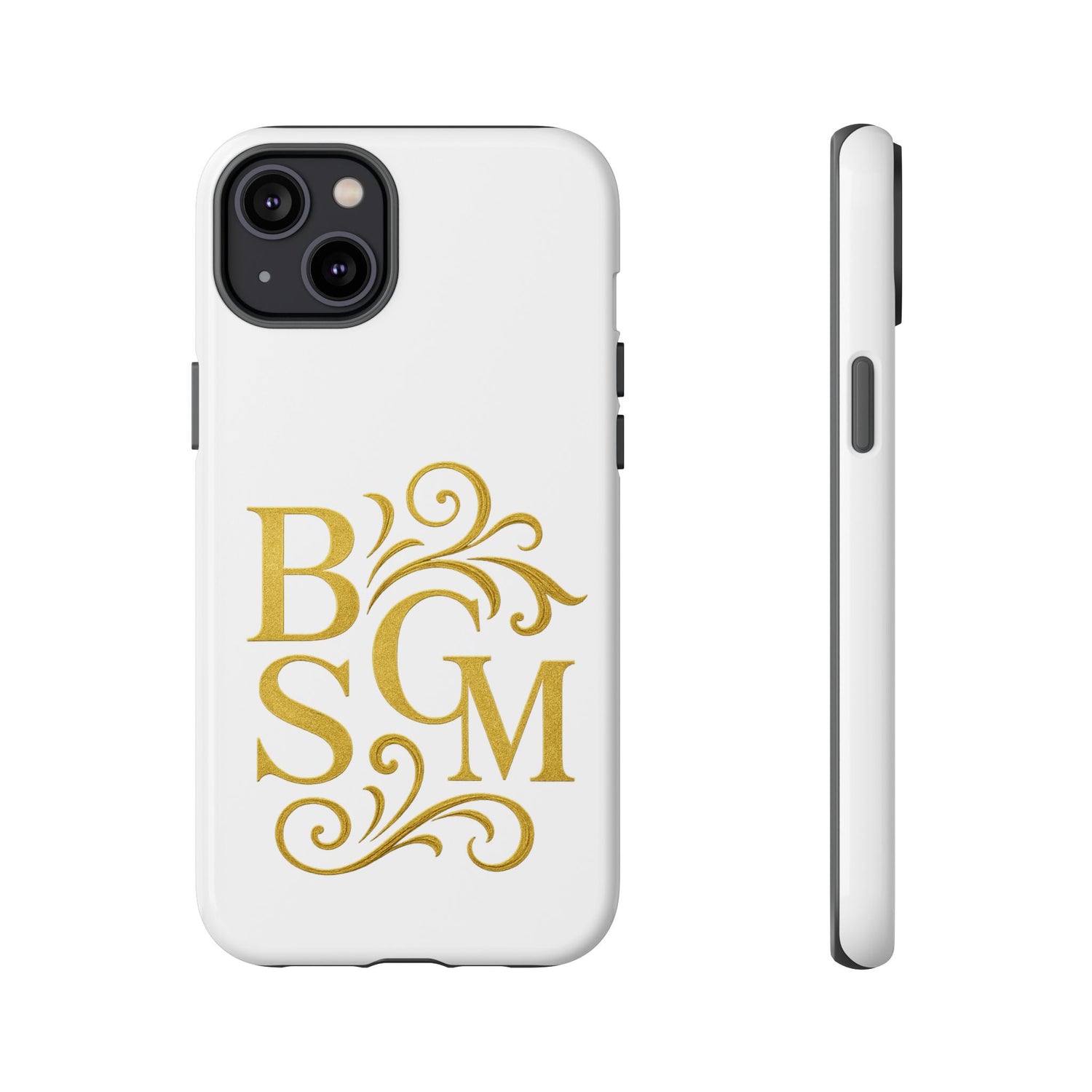 Monogram Tough Case – Elegant Gold B S G M Flourish Phone Case