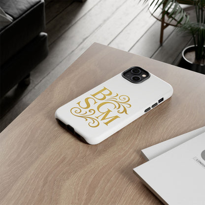 Monogram Tough Case – Elegant Gold B S G M Flourish Phone Case
