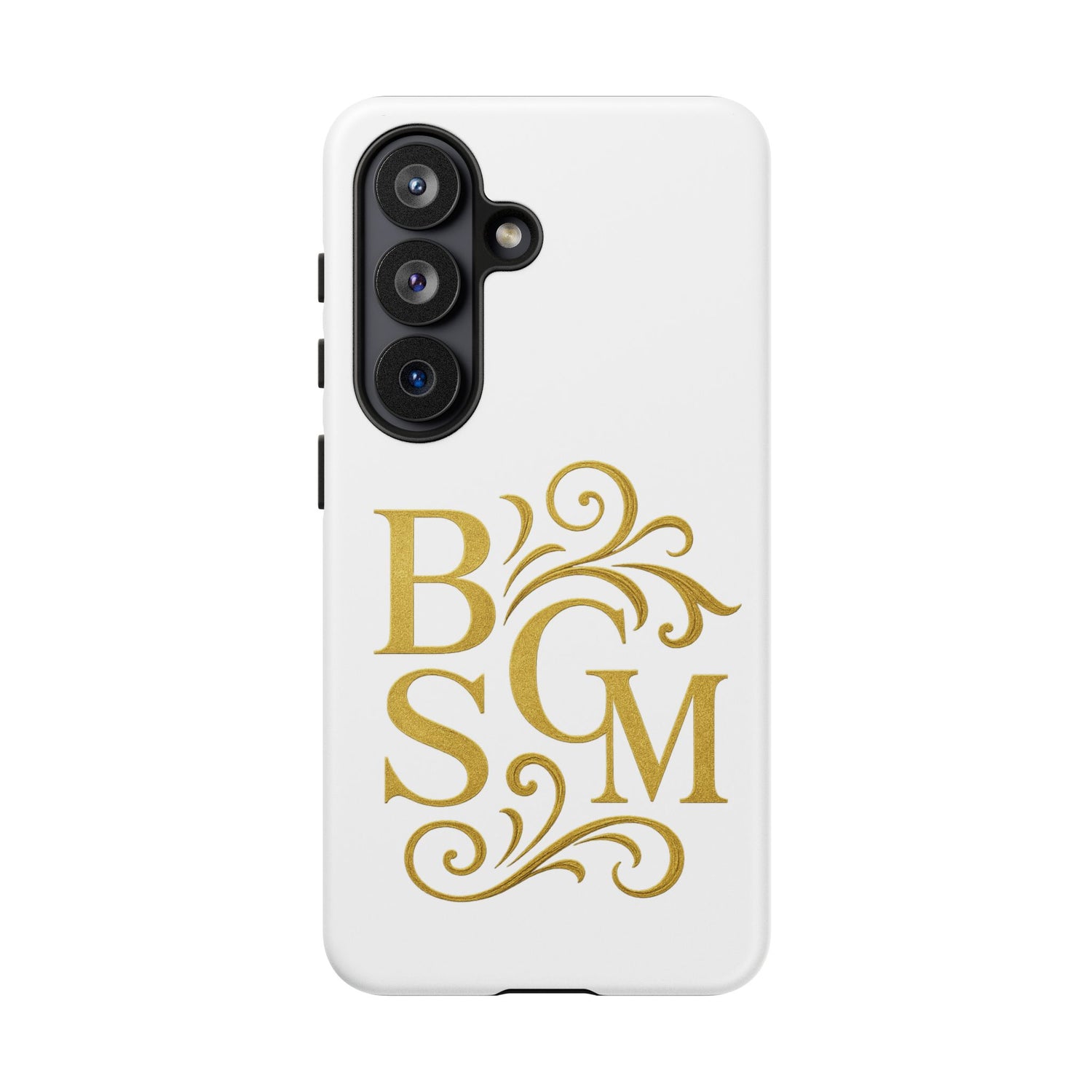 Monogram Tough Case – Elegant Gold B S G M Flourish Phone Case