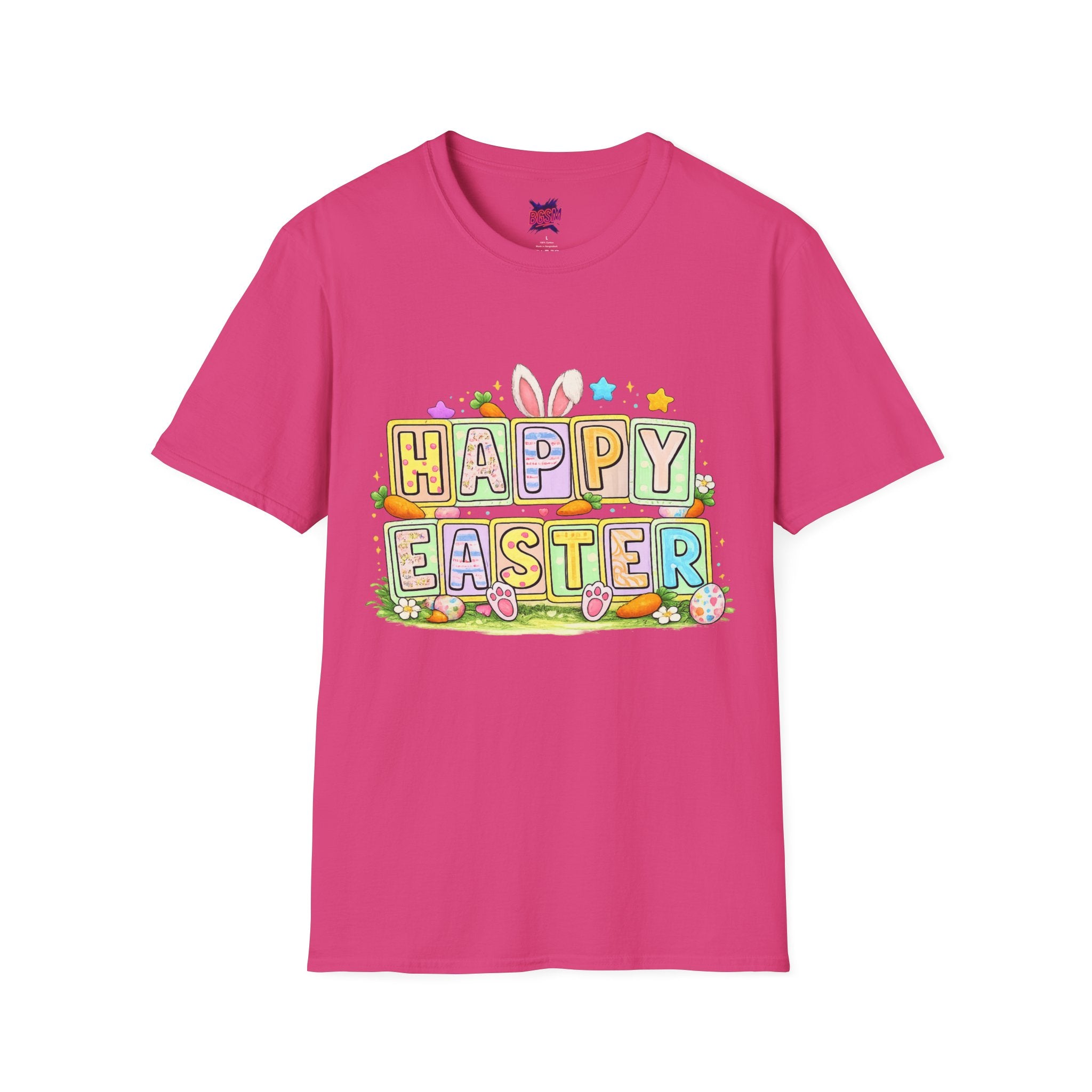 BGSM Happy Easter T-Shirt — Pastel Bunny &amp; Eggs Holiday Tee