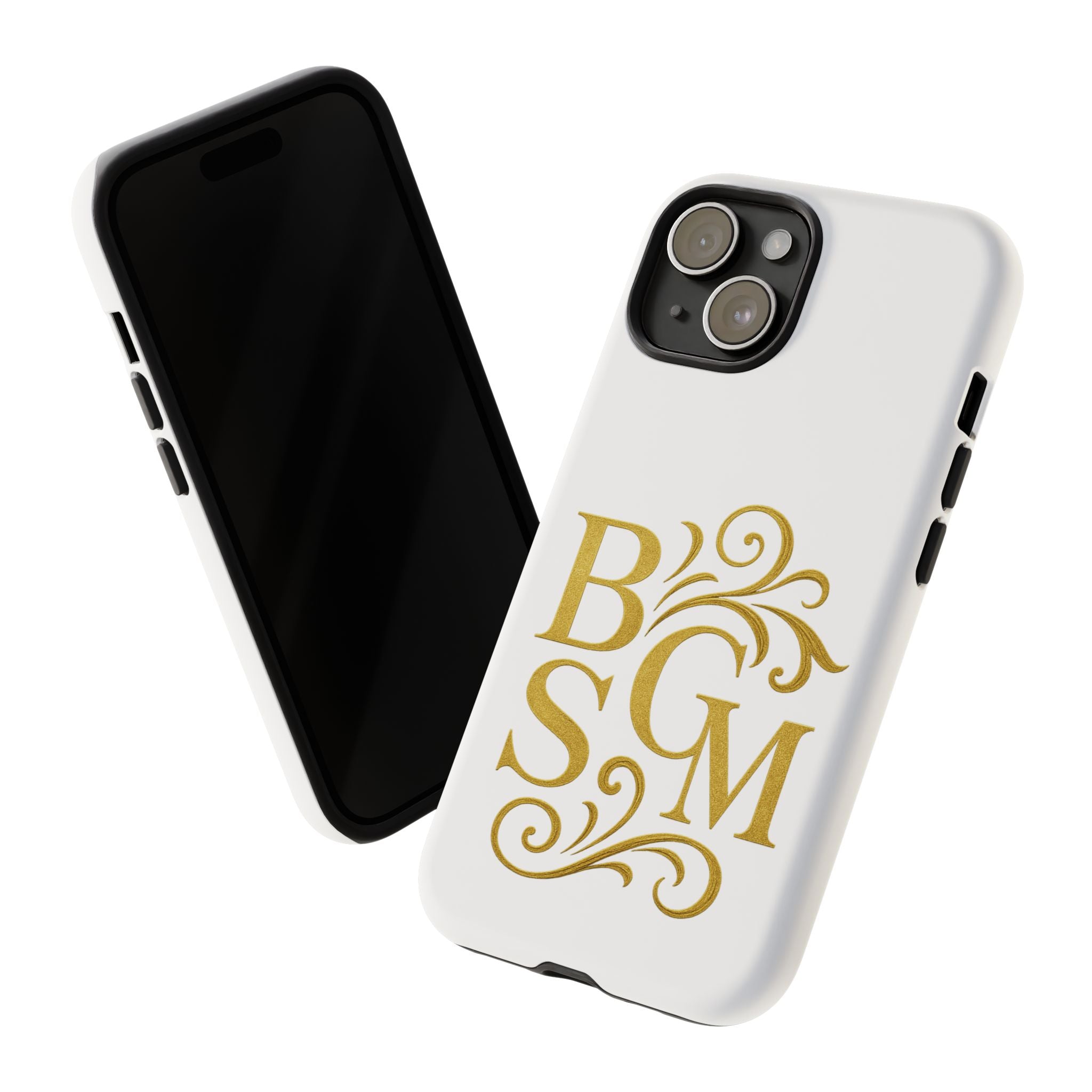 Monogram Tough Case – Elegant Gold B S G M Flourish Phone Case