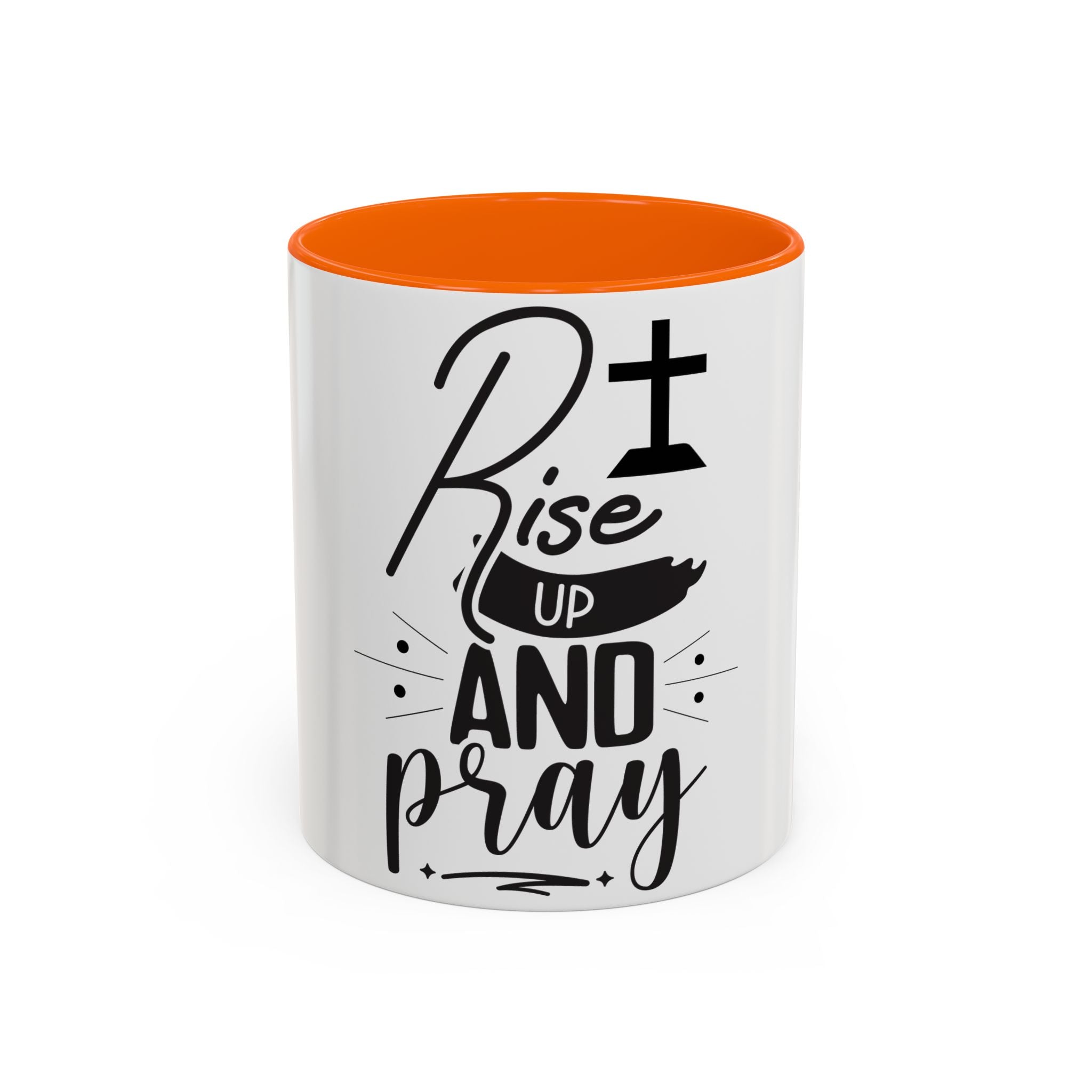 Rise Up and Pray Accent Coffee Mug – Inspirational Christian Coffee Cup