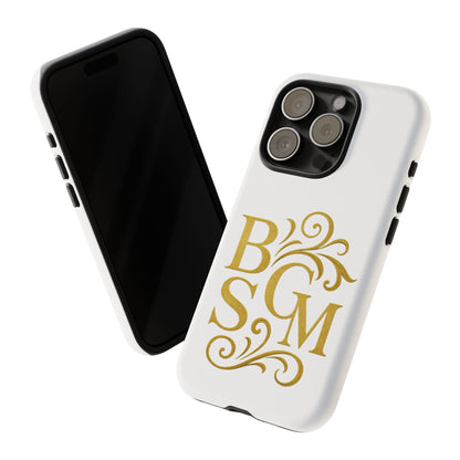 Monogram Tough Case – Elegant Gold B S G M Flourish Phone Case