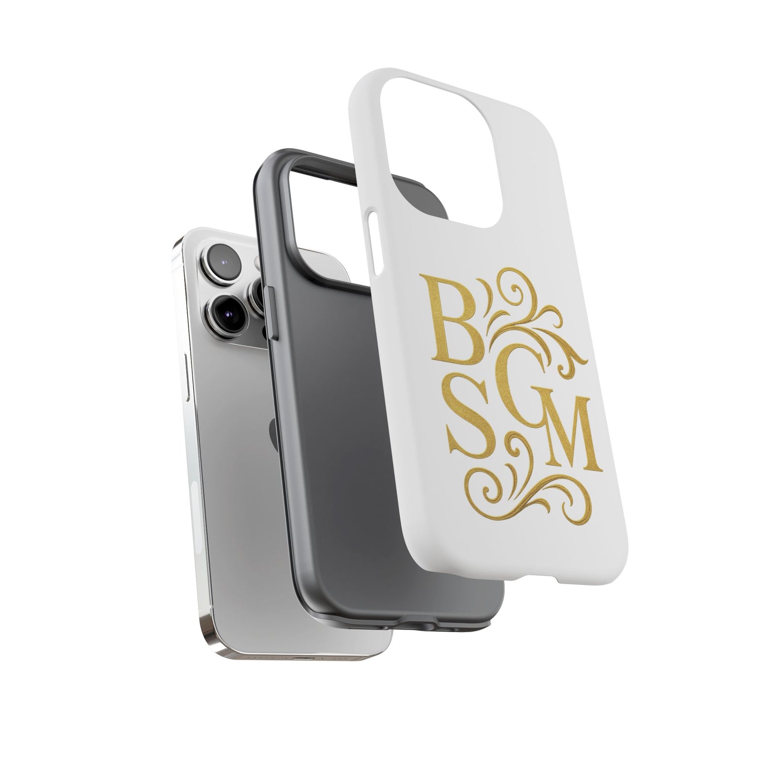 Monogram Tough Case – Elegant Gold B S G M Flourish Phone Case