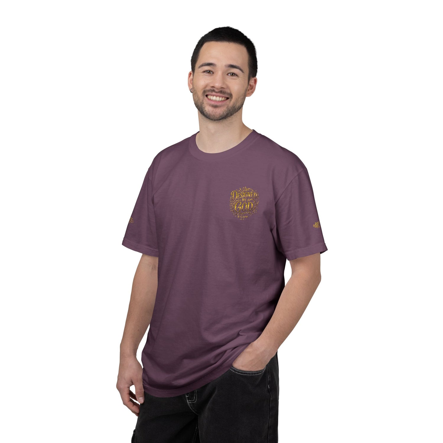 Autumn Fox Pocket T-Shirt — Rust Garment-Dyed Tee with Pocket Fox Design