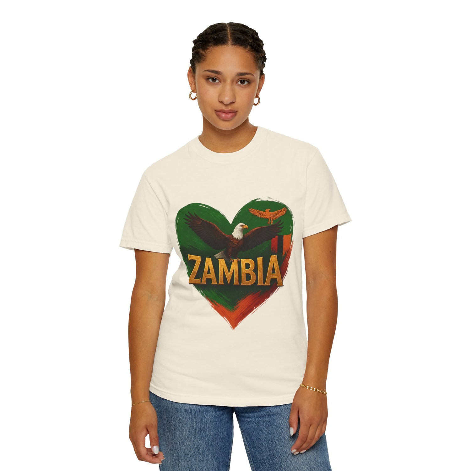 BGSM Zambia Heart Eagle T-Shirt — Patriotic Zambia Graphic Tee