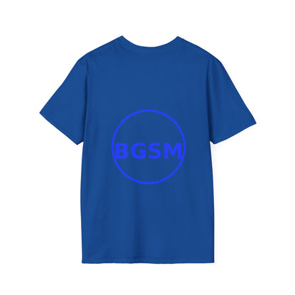 BGSM Monogram T-Shirt — Decorative Gold Front &amp; Blue Circle Back