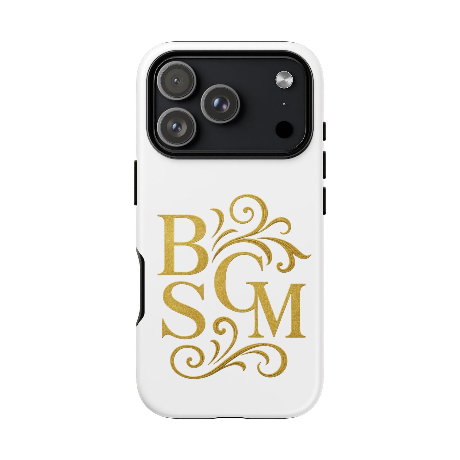 Monogram Tough Case – Elegant Gold B S G M Flourish Phone Case