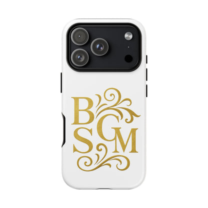 Monogram Tough Case – Elegant Gold B S G M Flourish Phone Case