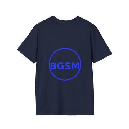 BGSM Monogram T-Shirt — Decorative Gold Front &amp; Blue Circle Back