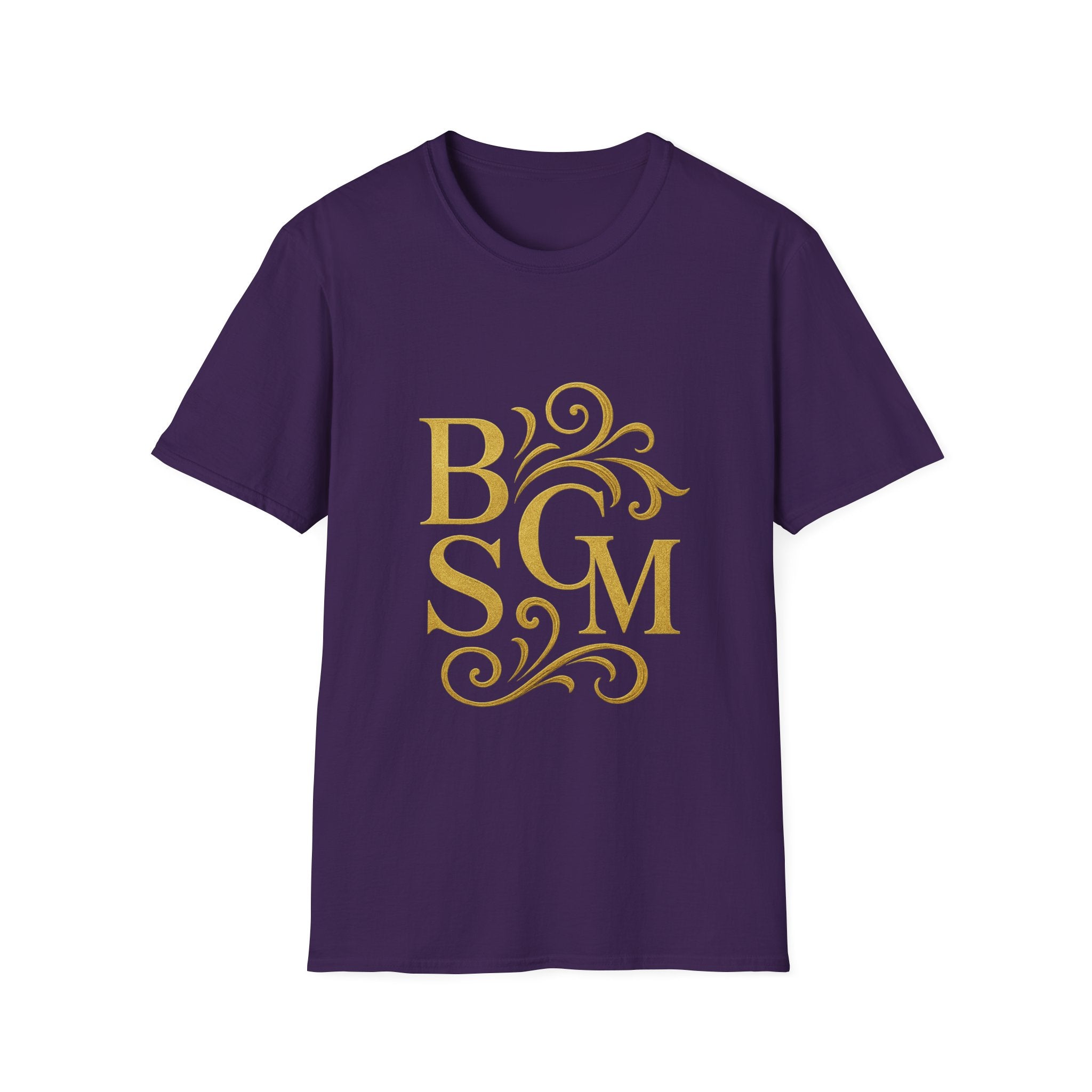 BGSM Monogram T-Shirt — Decorative Gold Front &amp; Blue Circle Back