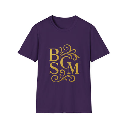 BGSM Monogram T-Shirt — Decorative Gold Front &amp; Blue Circle Back