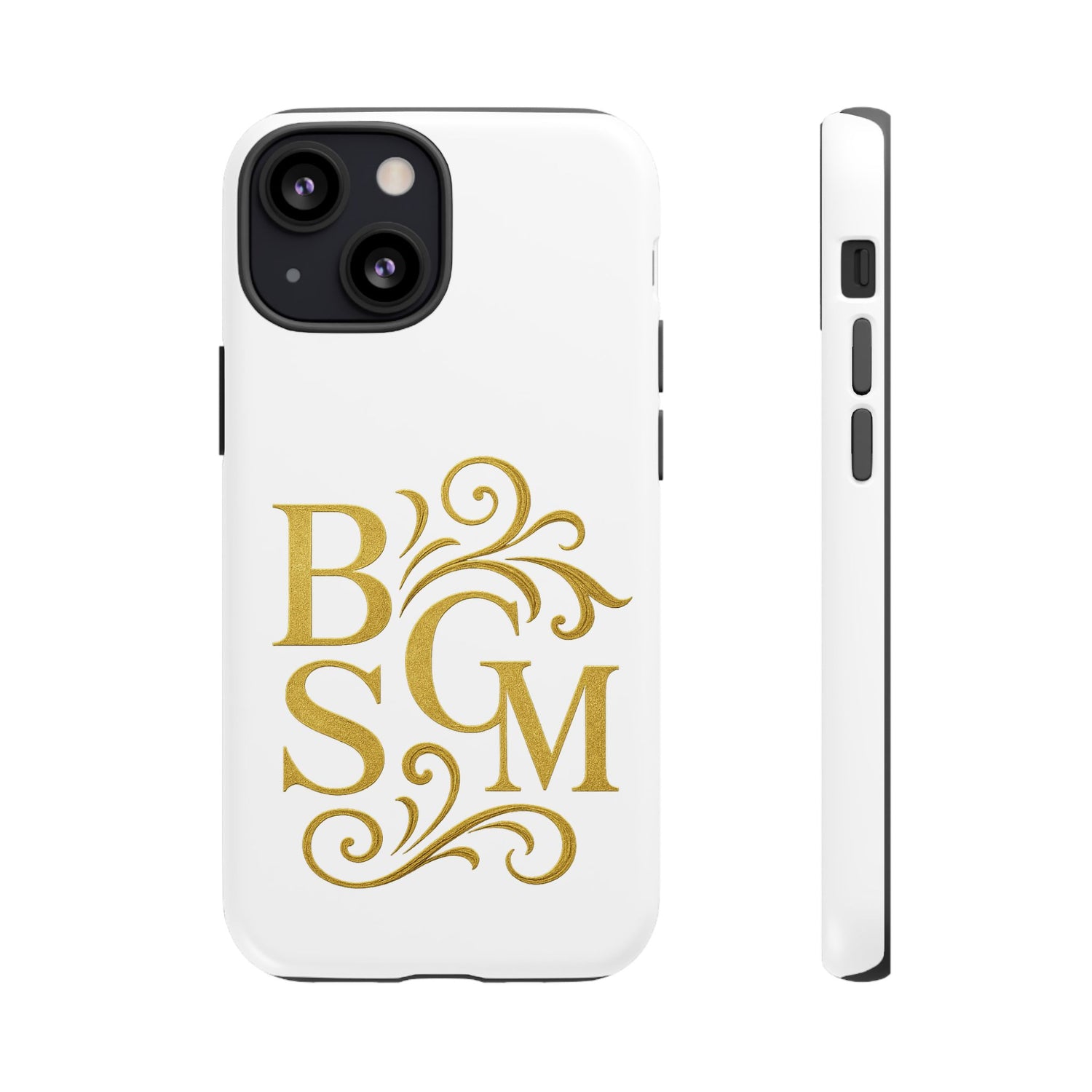 Monogram Tough Case – Elegant Gold B S G M Flourish Phone Case