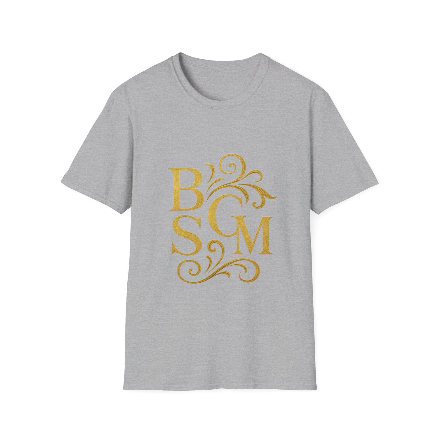 BGSM Monogram T-Shirt — Decorative Gold Front &amp; Blue Circle Back