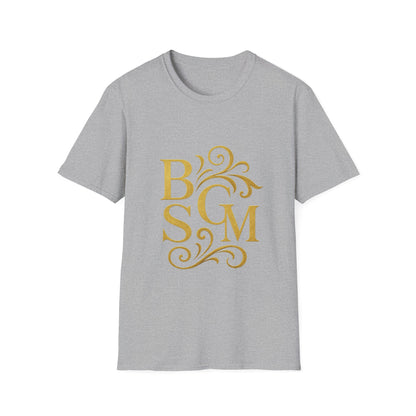 BGSM Monogram T-Shirt — Decorative Gold Front &amp; Blue Circle Back