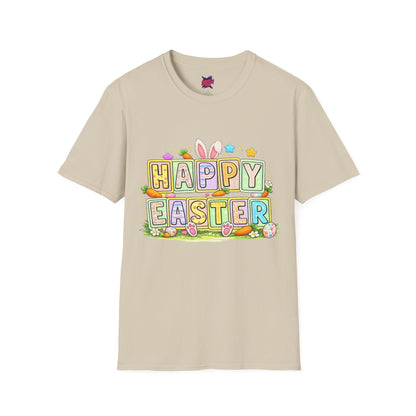 BGSM Happy Easter T-Shirt — Pastel Bunny &amp; Eggs Holiday Tee