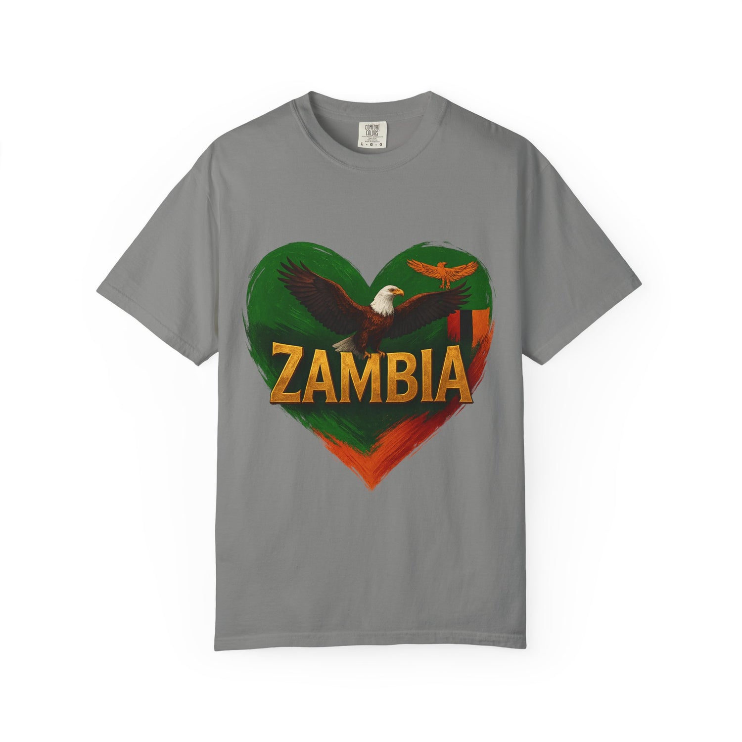 BGSM Zambia Heart Eagle T-Shirt — Patriotic Zambia Graphic Tee