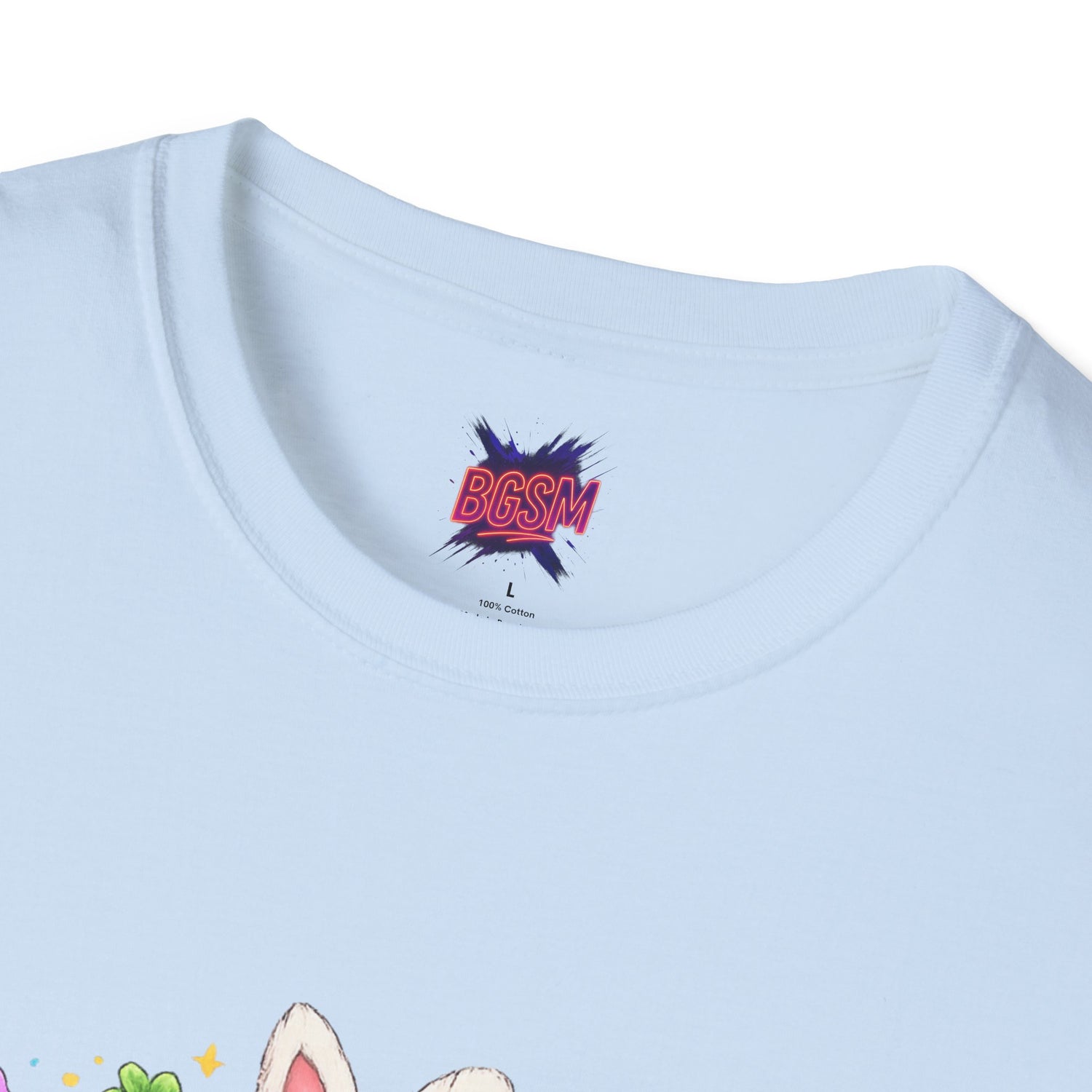 BGSM Happy Easter T-Shirt — Pastel Bunny &amp; Eggs Holiday Tee