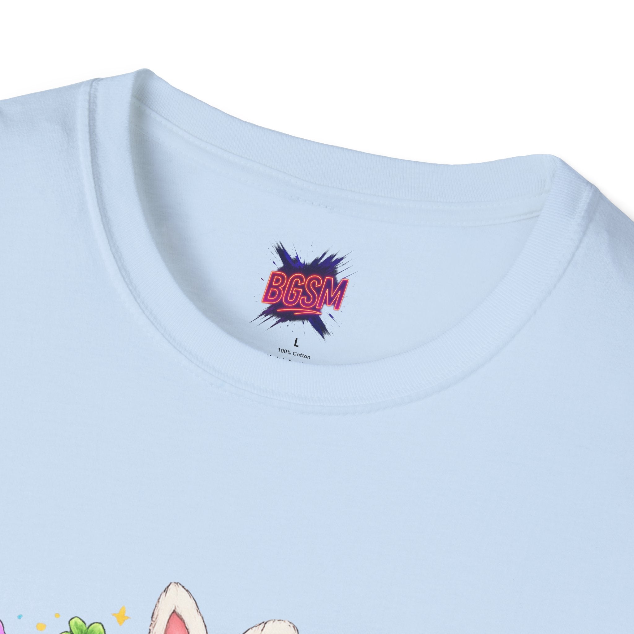 BGSM Happy Easter T-Shirt — Pastel Bunny &amp; Eggs Holiday Tee