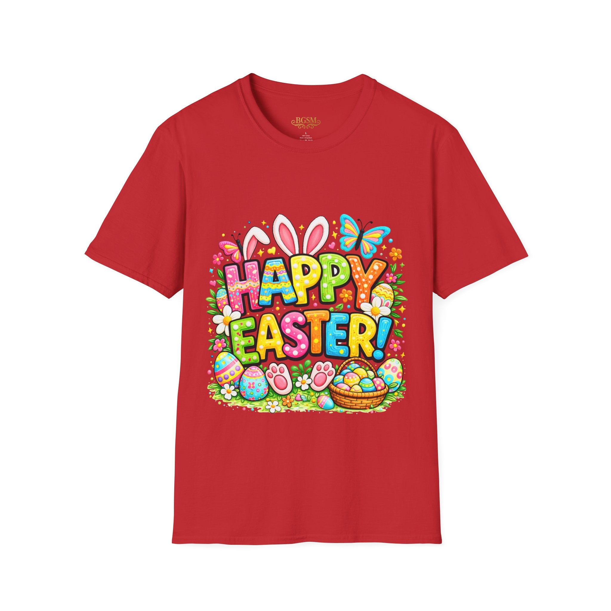 BGSM Easter Bunny Graphic T-Shirt — "Happy Easter" Colorful Holiday Tee
