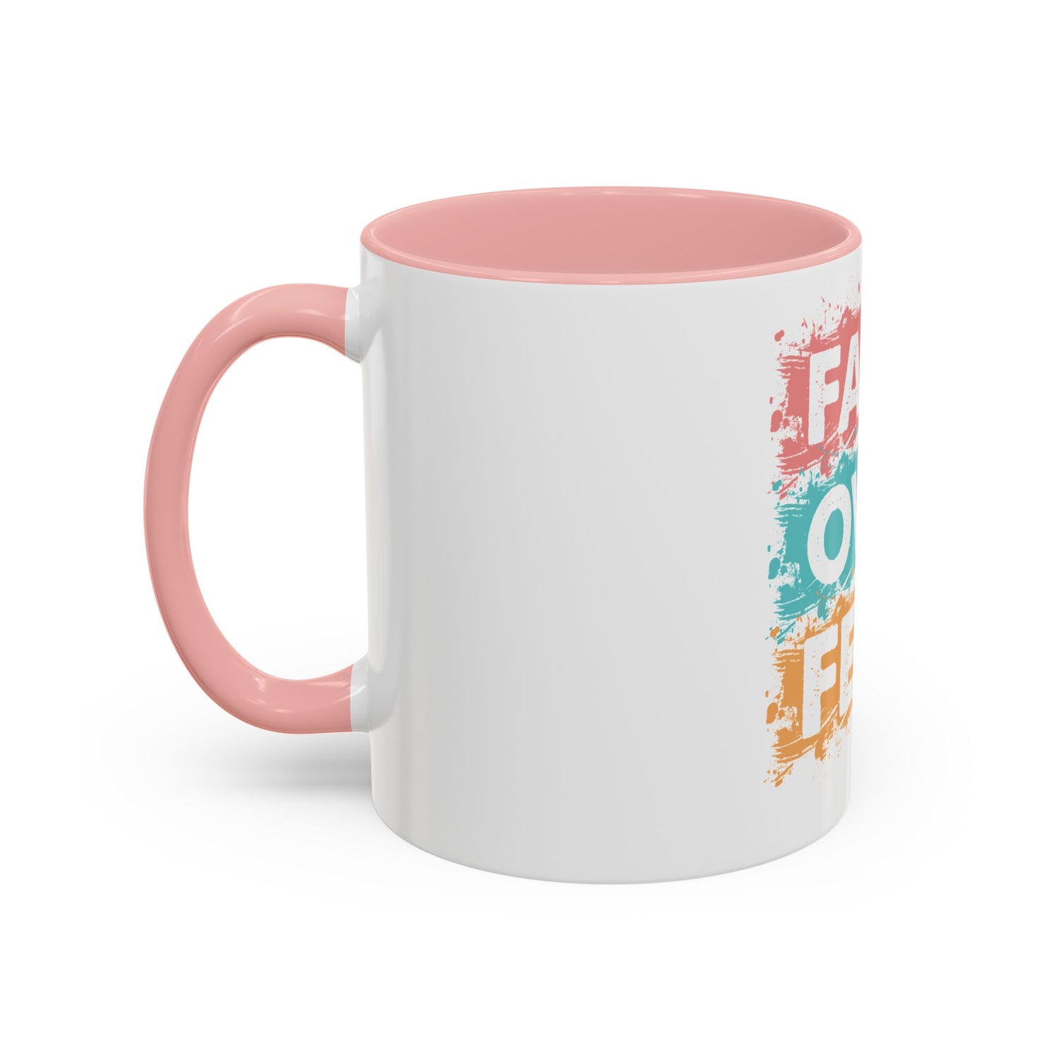 Faith Over Fear Accent Coffee Mug — Inspirational Christian Ceramic Mug (11/15oz)