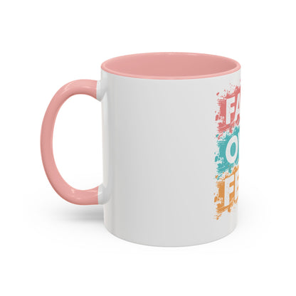 Faith Over Fear Accent Coffee Mug — Inspirational Christian Ceramic Mug (11/15oz)