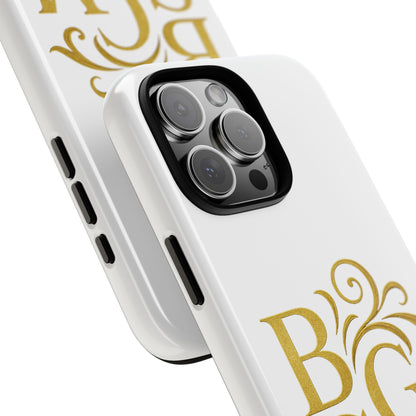 Monogram Tough Case – Elegant Gold B S G M Flourish Phone Case