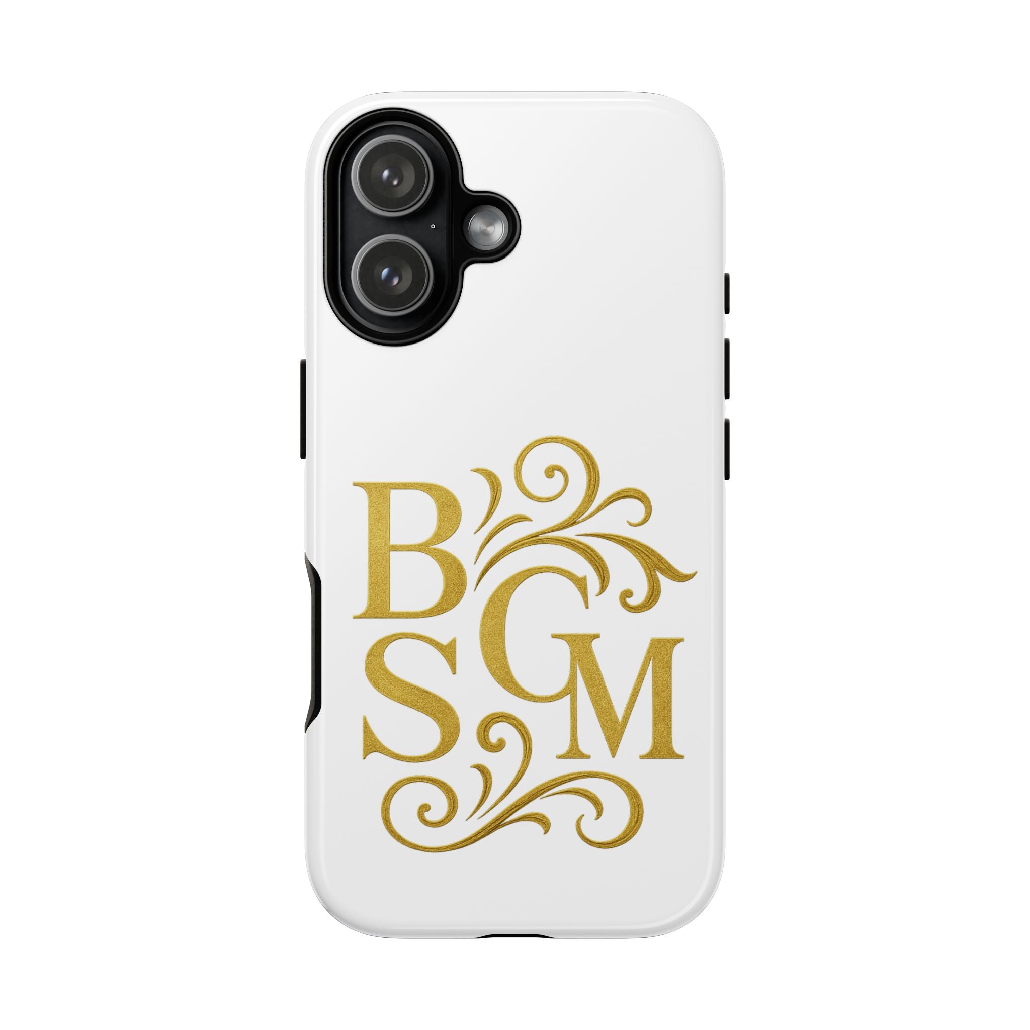 Monogram Tough Case – Elegant Gold B S G M Flourish Phone Case