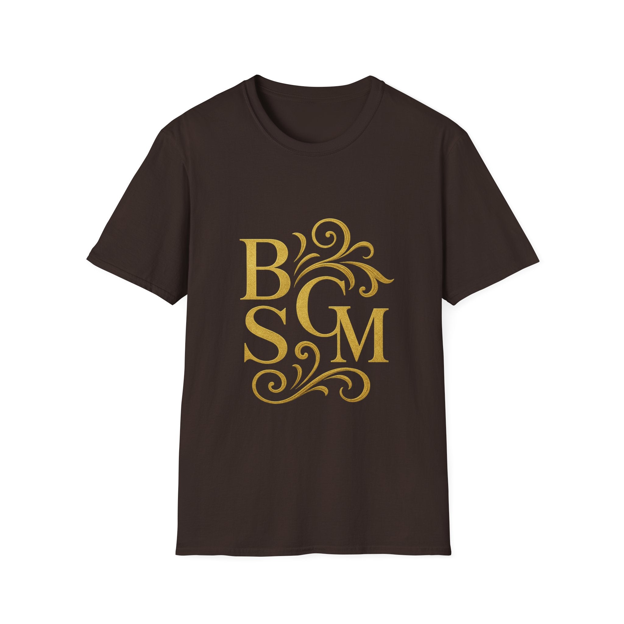 BGSM Monogram T-Shirt — Decorative Gold Front &amp; Blue Circle Back