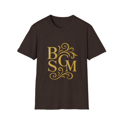 BGSM Monogram T-Shirt — Decorative Gold Front &amp; Blue Circle Back