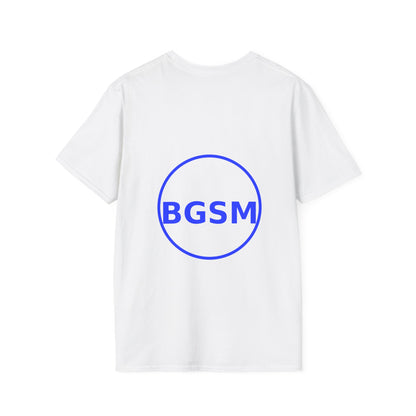 BGSM Monogram T-Shirt — Decorative Gold Front &amp; Blue Circle Back