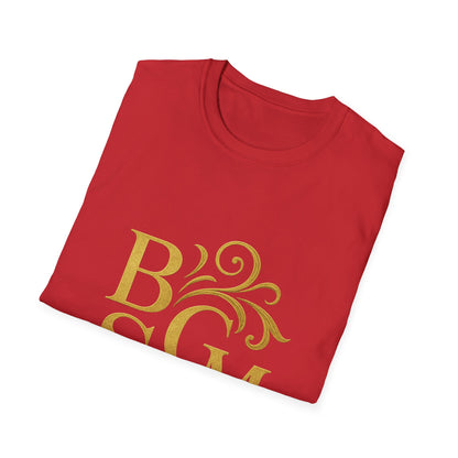 BGSM Monogram T-Shirt — Decorative Gold Front &amp; Blue Circle Back