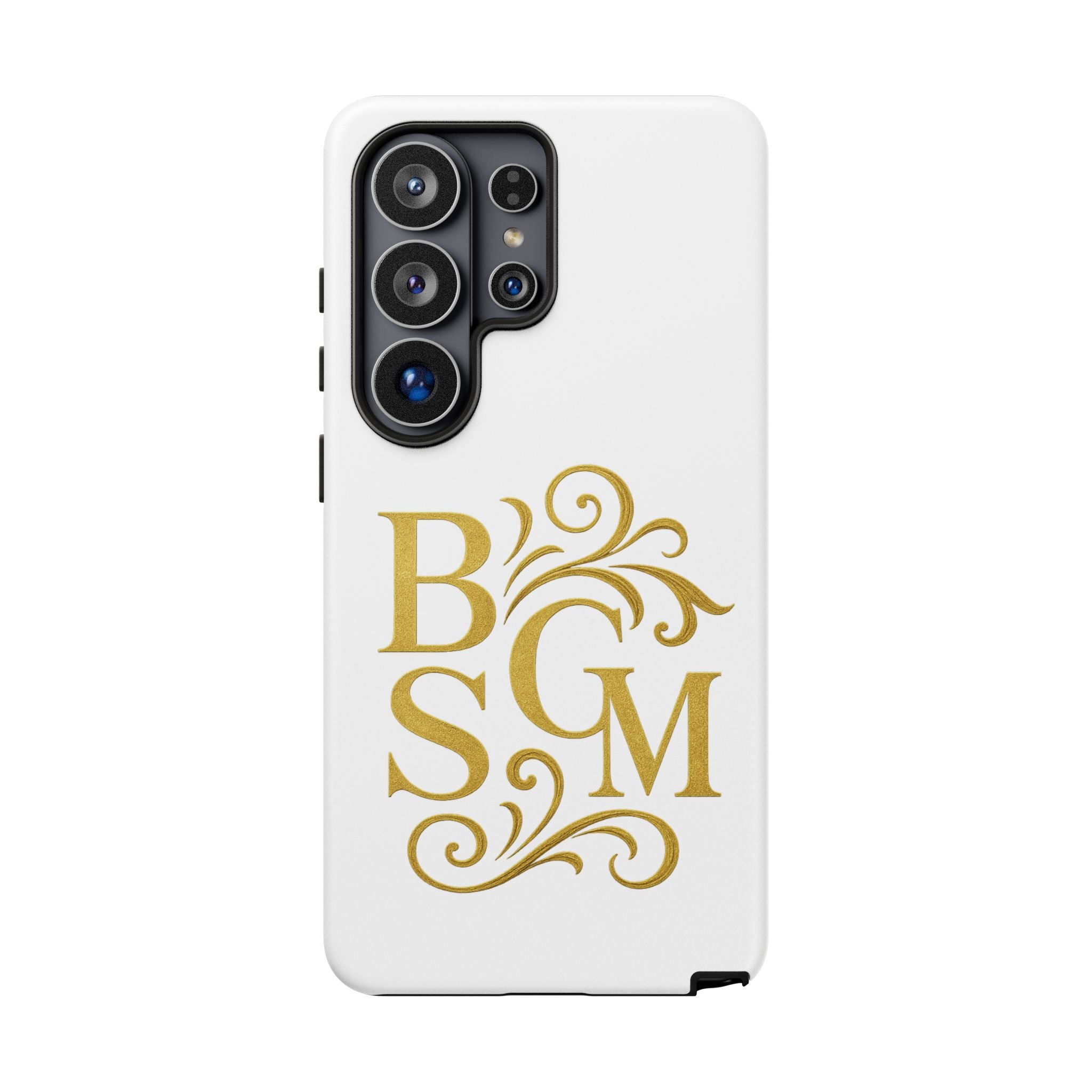 Monogram Tough Case – Elegant Gold B S G M Flourish Phone Case