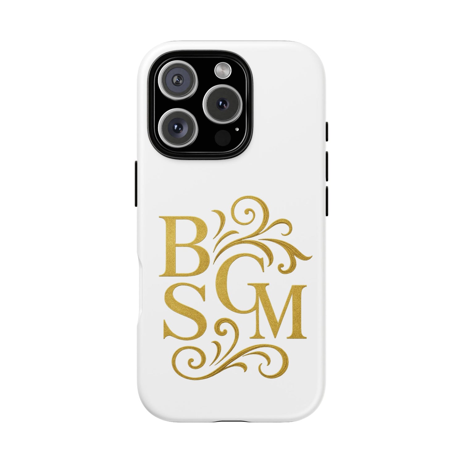 Monogram Tough Case – Elegant Gold B S G M Flourish Phone Case