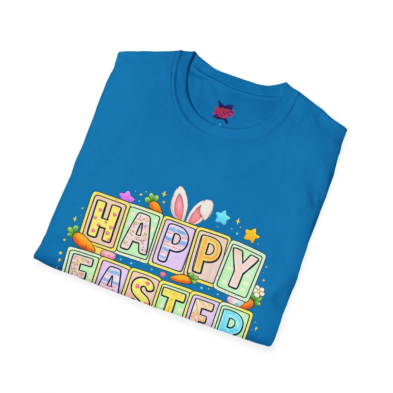 BGSM Happy Easter T-Shirt — Pastel Bunny &amp; Eggs Holiday Tee