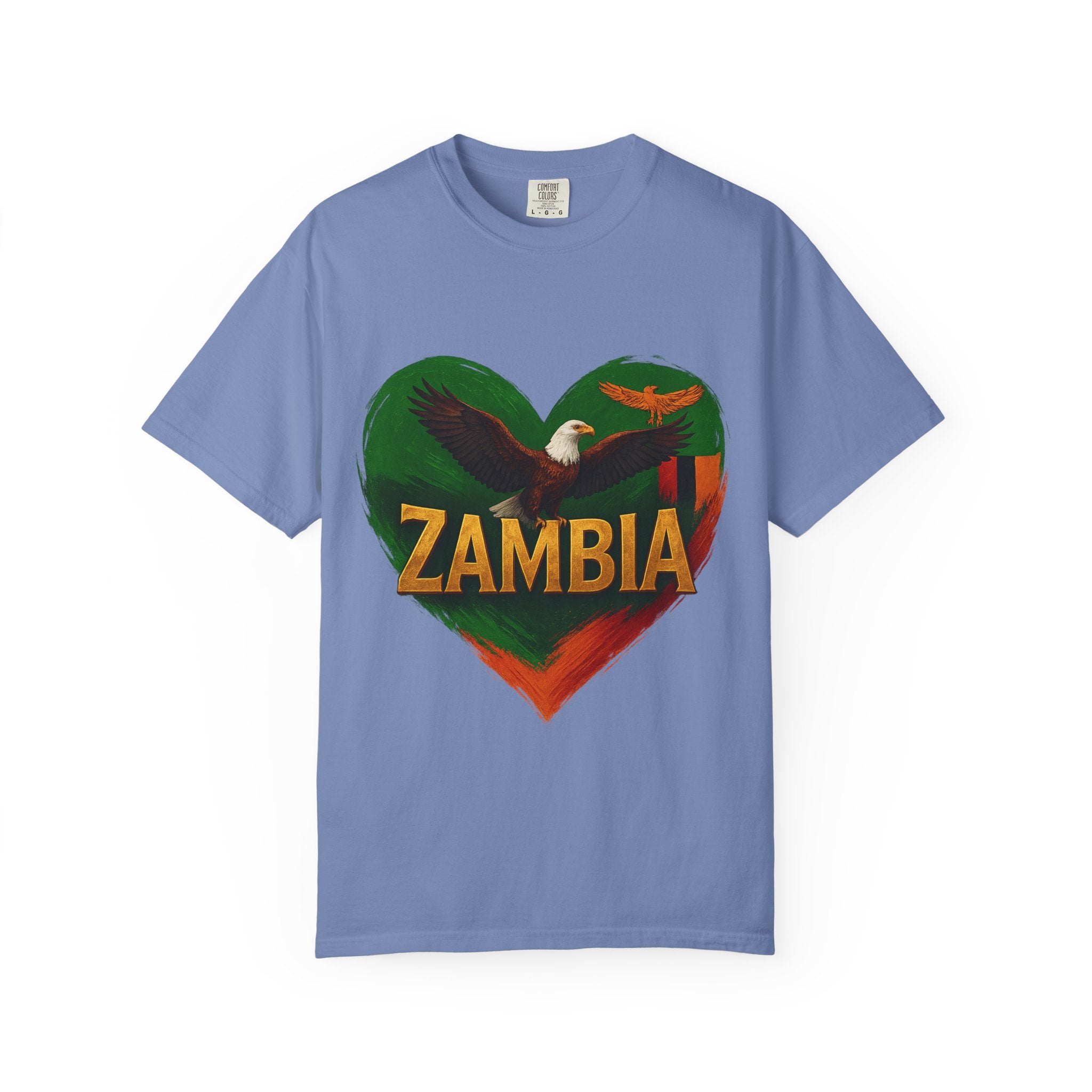 BGSM Zambia Heart Eagle T-Shirt — Patriotic Zambia Graphic Tee