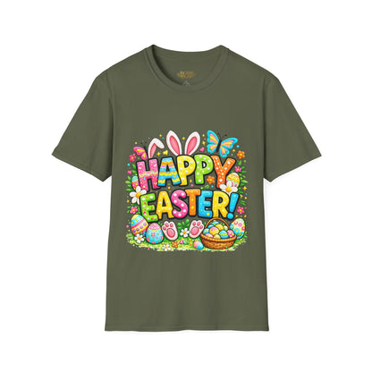 BGSM Easter Bunny Graphic T-Shirt — "Happy Easter" Colorful Holiday Tee