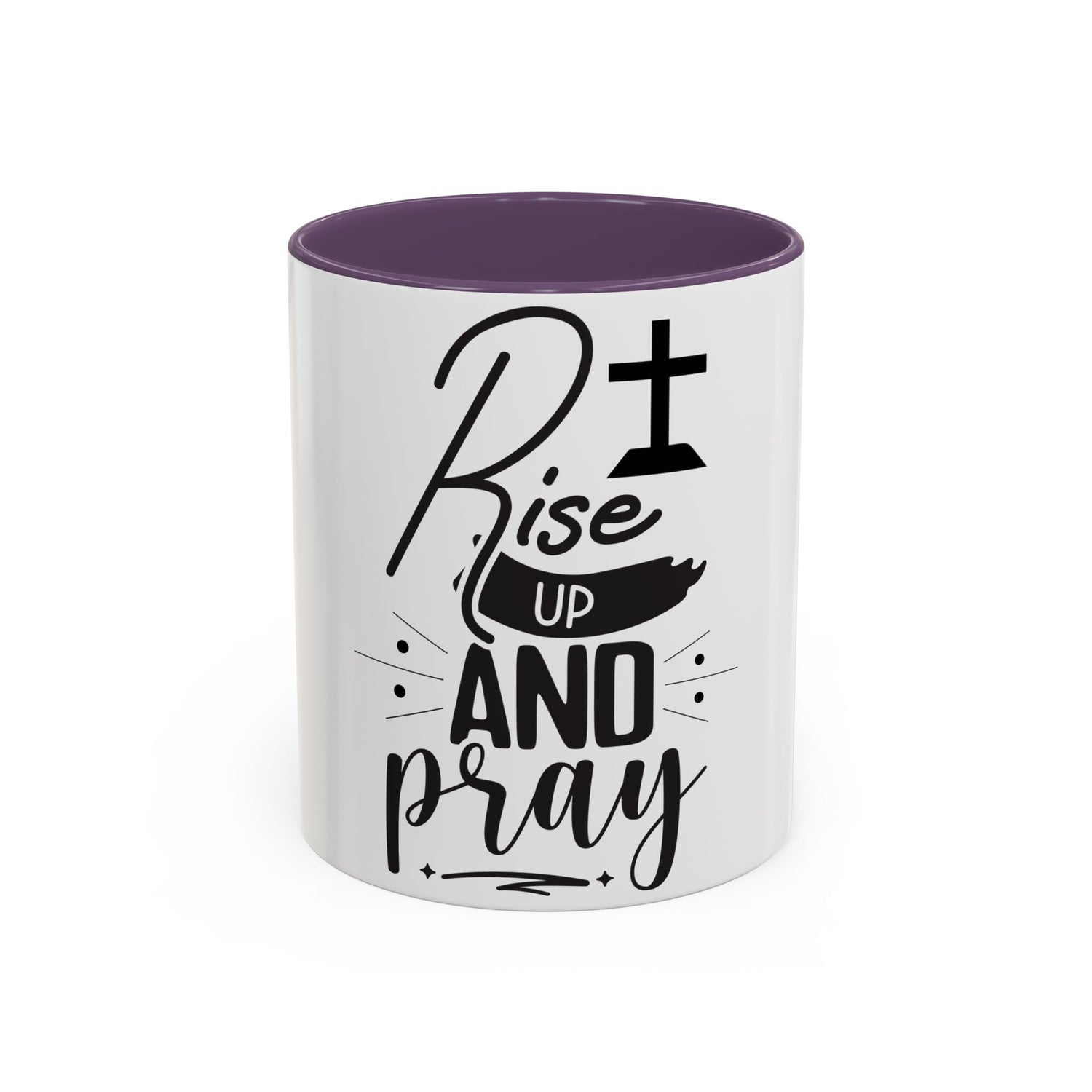 Rise Up and Pray Accent Coffee Mug – Inspirational Christian Coffee Cup