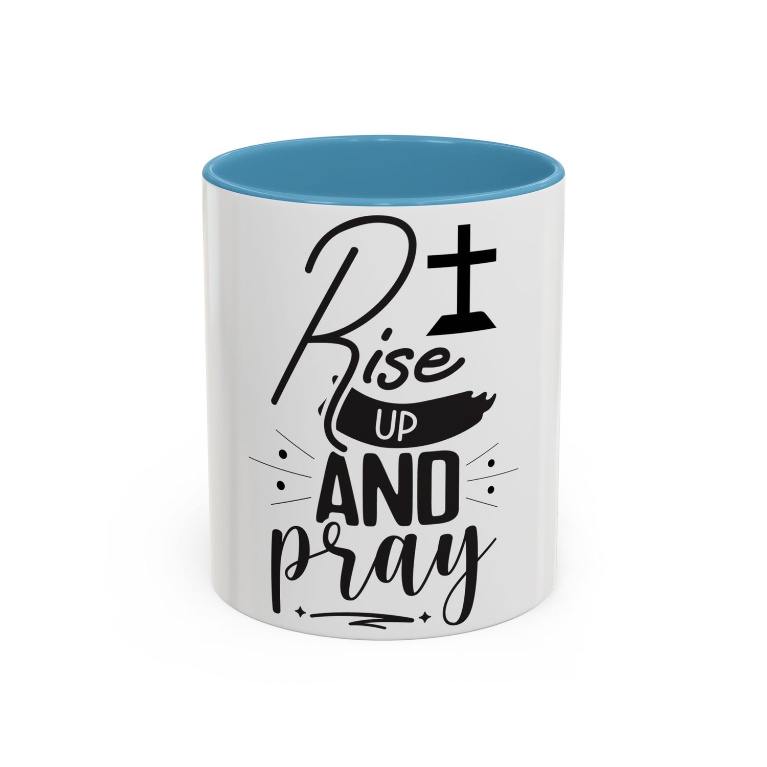 Rise Up and Pray Accent Coffee Mug – Inspirational Christian Coffee Cup