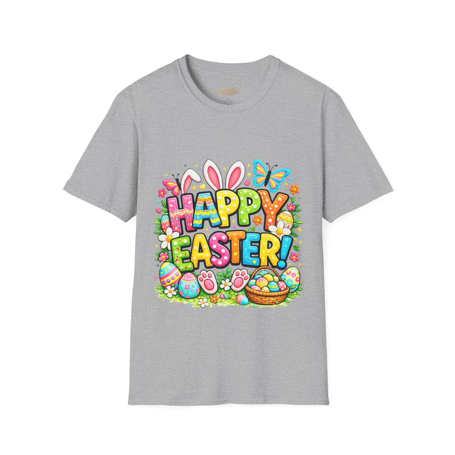 BGSM Easter Bunny Graphic T-Shirt — "Happy Easter" Colorful Holiday Tee