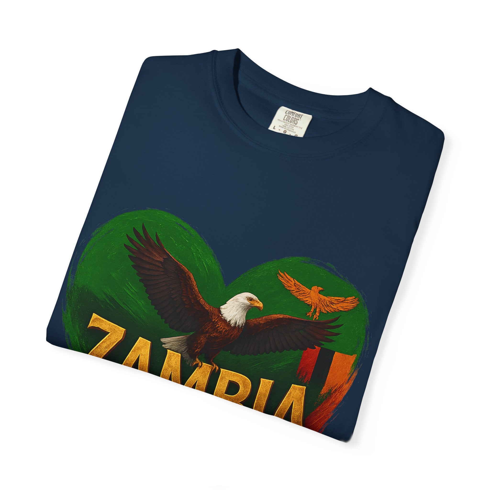 BGSM Zambia Heart Eagle T-Shirt — Patriotic Zambia Graphic Tee