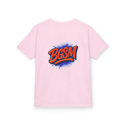 Kids Tee — "Rise Up and Pray" Christian Prayer Shirt with BGSM Back Logo